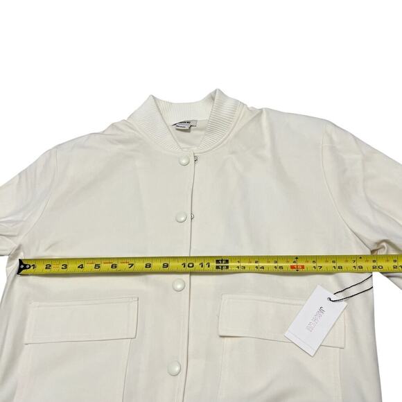 NWT JASON WU Women's Cream Button Up Bomber Jacker Size L - Picture 9 of 9